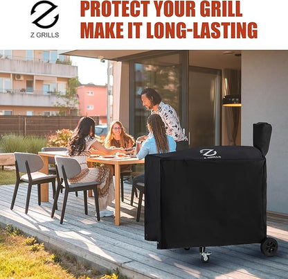 Z GRILLS Pellet Grill Cover 54 Inch | Official Genuine | Upgraded 600D Polyester Fabric, Heavy Duty, Waterproof, Weather Resistant Full Length Grill Cover for 700 Series Pellet Smoker