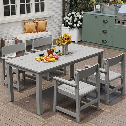 Jocoevol 5-Piece HIPS Patio Dining Set for 4 Person Outdoor Dining Sets with Umbrella Hole Tables and Chairs Furniture Set All Weather Proof for Garden, Backyard, Poolside