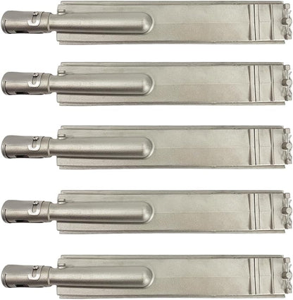 5 Pack Heavy Duty Cast Stainless Steel Grill Burners for Bull, Premium Outdoor BBQ Gas Grill Replacement Parts for Bull, Blaze, Cal Flame, Aussie, Grilljob, Turbo, Thermos, Nexgrill, etc.