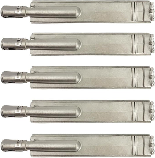5 Pack Heavy Duty Cast Stainless Steel Grill Burners for Bull, Premium Outdoor BBQ Gas Grill Replacement Parts for Bull, Blaze, Cal Flame, Aussie, Grilljob, Turbo, Thermos, Nexgrill, etc.