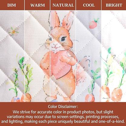 Maison d'Hermine Oven Gloves 100% Cotton Oven Mitt 7" x 13" with Loop Heat Resistant BBQ Cooking Gloves Baking Grilling Kitchen Hotel Home Farmhouse Spring Summer (Pack of 1, Bunny Party)