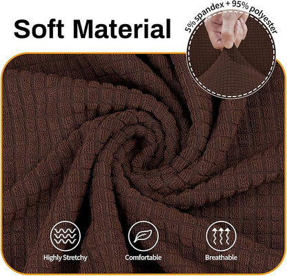 Asnomy Stretch Couch Covers Washable, loveseat Cover Slipcovers,Chocolate | 1-Piece Sofa Cover(55"-78") loveseat cover Furniture Protector Soft Jacquard,Non-Slip Elastic Bottom for Dogs & Kids