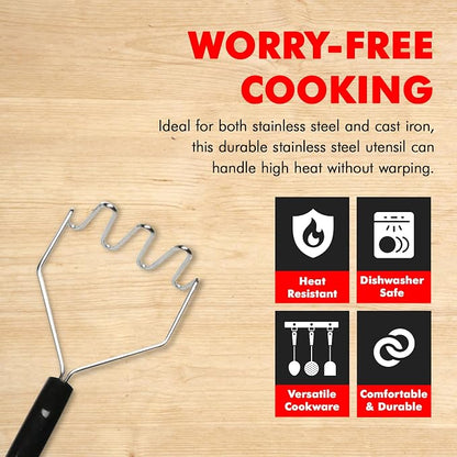 Chef Craft Select Sturdy Masher, 11 inch, Stainless Steel