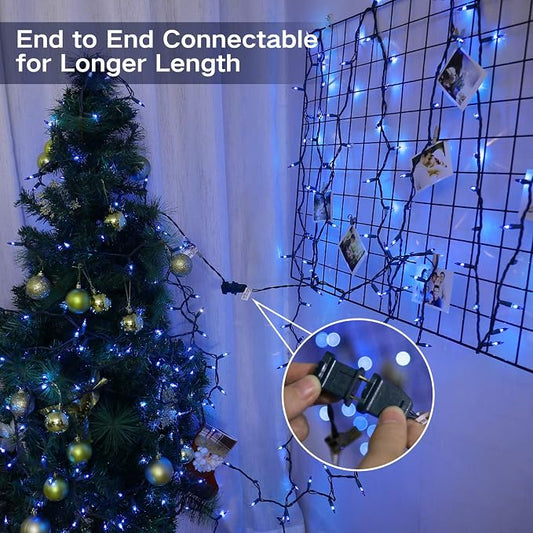 BrizLabs Blue Christmas Lights, 69.6ft 300 Count Blue String Lights Connectable, 120V UL Certified Incandescent Xmas Lights Green Cord, Outdoor Mini String Lights for Indoor Party Garden Patio Decor | Connectable; UL Certified; Outdoor Mini Incandescen...