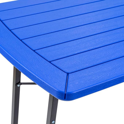 OEF Furnishings Heavy Duty Blow Molded Folding Picnic Table - Blue, Black Fram