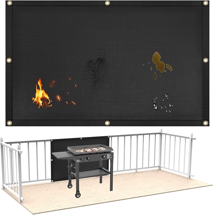 3'x2' Fireproof Heat Shield for Wall Behind Grill Protect Deck Fence from Grill Heat, Heat Shield for Wood Stove, Stove Wall Protector Fridge, BBQ Grill Mat Accessories Compatible with Blackstone