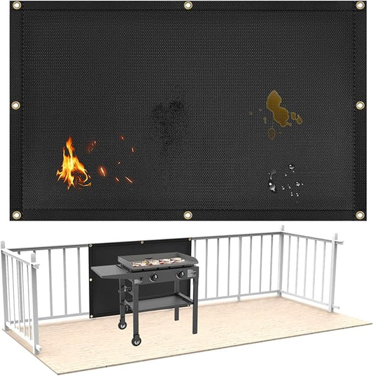 3'x2' Fireproof Heat Shield for Wall Behind Grill Protect Deck Fence from Grill Heat, Heat Shield for Wood Stove, Stove Wall Protector Fridge, BBQ Grill Mat Accessories Compatible with Blackstone