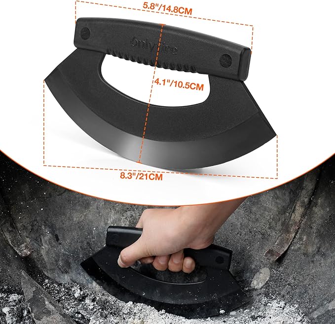 onlyfire Kettle Grill Scraper, BBQ Grill Blade Cleaning Tool for Weber Kettle, Weber WSM Cooker, Kamado Charcoal Grills Like Big Green Egg, Kamado Joe and Outdoor Grills, Safe for Porcelain Coating