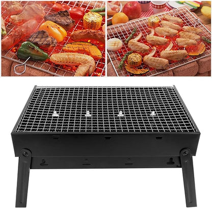 Alvinlite Barbecue Grill Stainless Steel - Kabab Grill Folding Camping Grill BBQ for Shish Kabob Grill Cooking Small Grill Portable Charcoal Tabletop Grill Barbecue