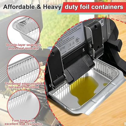 15-Packs Grease Tray Liners for Ninja OG800 & OG900 Series Woodfire Outdoor Grill XL Pro Accessories Disposable Aluminum Smoker Drip Pan Liners for Ninja OG901 OG850 OG951 OG952 Drip Pan Liner
