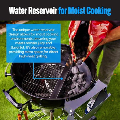 SnS Grills Slow ‘N Sear Charcoal Inserts for Low ‘N Slow & High-Heat Cooking - Patented Stainless Steel Accessories for Weber Summit and Similar Kettle Grills - Low Profile 22"