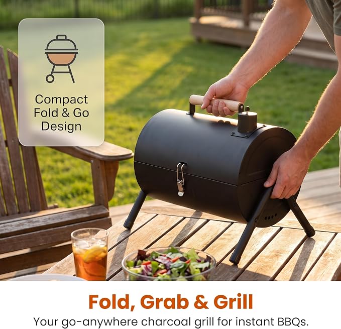 Charcoal Grills, Portable Charcoal Grills with Carry Bag & Double-Sided Design, Barbecue Grill for Outdoor Backyard