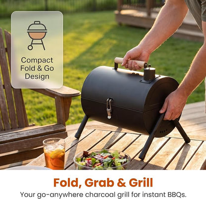 Charcoal Grills, Portable Charcoal Grills with Carry Bag & Double-Sided Design, Barbecue Grill for Outdoor Backyard