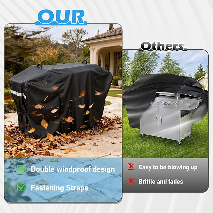 Utheer Grill Cover for Blackstone 36 Inch Griddle with Hood, 5482 Cover 600D Waterproof Heavy Duty Flat Top Grill Cover, Full-Length Outdoor Griddle Cover with Zipper and Adjustable Buckles, Black