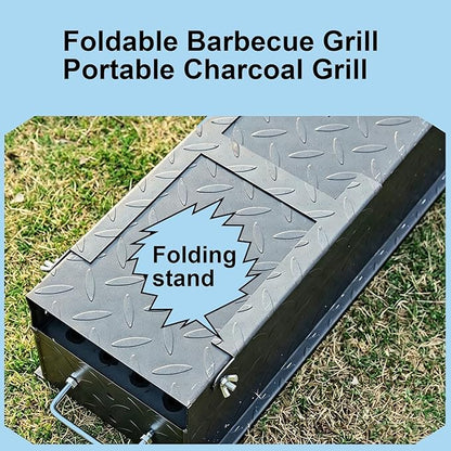 Foldable Barbecue Grill Portable Charcoal Grill,Outdoor Skewer Asadores Small Camping Coal Grill,Parrilla Para Asar Carne De Carbon Hibachi Grill Charcoal Steel Material(50cm/20in)