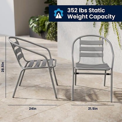 Flash Furniture 31.5 in Aluminum Round Table, Silver | Durable Construction, Commercial Use