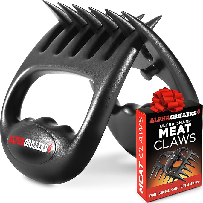 Alpha Grillers Meat Shredder Claws - Grilling Accessories Fathers Day Gift for Dad - BBQ Bear Claws Puller for Shredding Pulled Pork Chicken Smoker Grilling Gifts for Men Him Husband Boyfriend