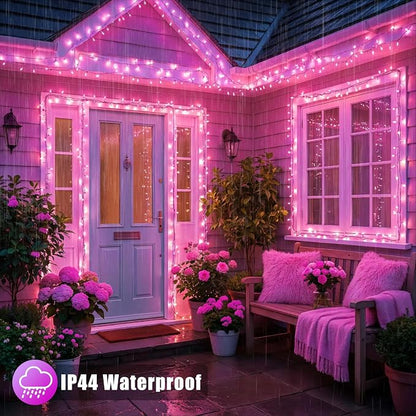 800 LED Pink String Lights Indoor Valentines Day Decorations, 262 FT Valentines Day Lights Waterproof with 8 Modes, Clear Wire Pink Fairy Lights Plug in for Valentine Day Wedding Party Bedroom Decor