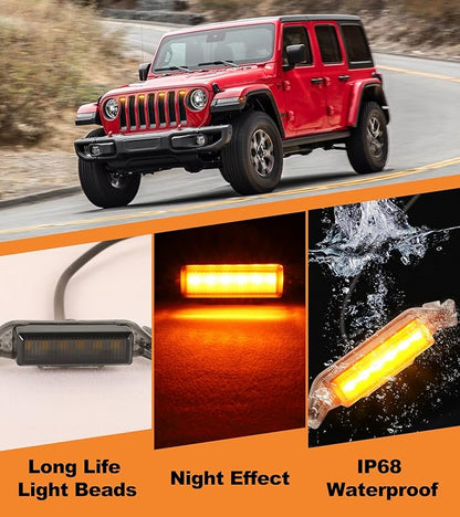 Grill Lights & Grab Handle Lights Combo for Jeep Wrangler JL 2018-2023