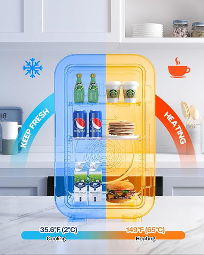 BEICHEN Mini Fridge, 6 Liter / 8 Can Small Refrigerator for Bedroom, Car, Office & Dorm, 110V AC/DC Portable Thermoelectric Cooler & Warmer for Skincare, Food, Drinks, Black
