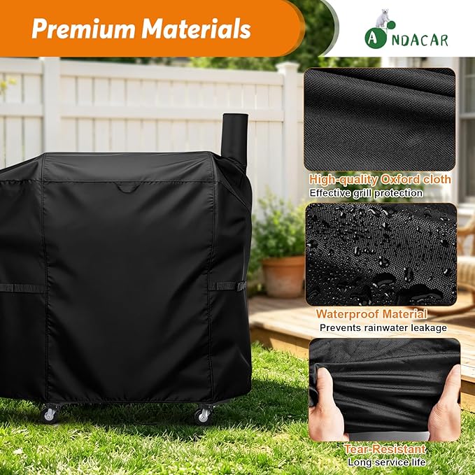 Charcoal Grills Cover for Z Grills 700D6 Pellet Grill, Waterproof Outdoor Grill Cover BBQ Grill Cover Barbeque Grill Cover (Cover Only) - 48" L×22" W×48" H, Black