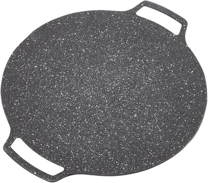 Korean Grill Pan,14.17inch Nonstick Round Griddle Grill Pan for Korean BBQ,Round BBQ Griddle with Handle,Multifunctional Stove Plate for Meats, Pancakes, Ribs