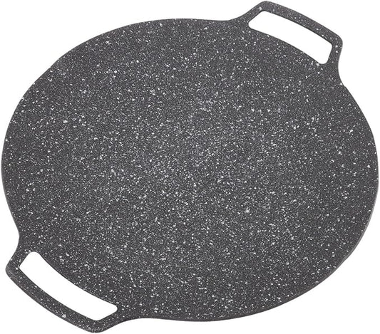 Korean Grill Pan,14.17inch Nonstick Round Griddle Grill Pan for Korean BBQ,Round BBQ Griddle with Handle,Multifunctional Stove Plate for Meats, Pancakes, Ribs