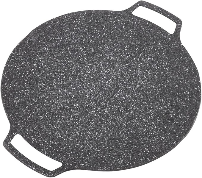 Korean Grill Pan,13inch Nonstick Round Griddle Grill Pan for Korean BBQ,Round BBQ Griddle with Handle,Multifunctional Stove Plate for Meats, Pancakes, Ribs
