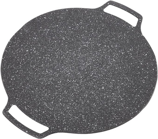 Korean Grill Pan,11.8inch Nonstick Round Griddle Grill Pan for Korean BBQ,Round BBQ Griddle with Handle,Multifunctional Stove Plate for Meats, Pancakes, Ribs