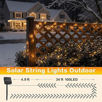 SyouHome Solar String Lights Outdoor, 6 Pack 600 LED Solar Christmas Lights | 236FT, 8 Modes, Auto ON/OFF, Memory Function, Warm White Waterproof Outdoor Light for Garden, Patio, Xmas, Balcony, Wedding
