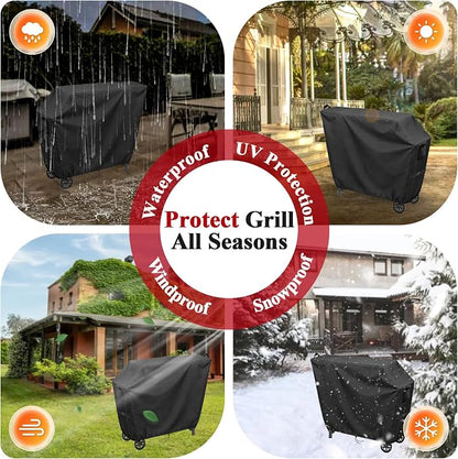 Grill Cart Cover 21x39x33in 600D Waterproof Black