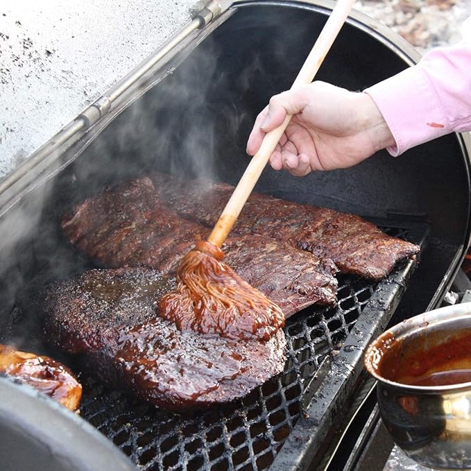 BETTER GRILLIN' BBQ Bastin Mop Basting Barbecue Brush/Mop Easily Applies Marinades, Sauces, Washes Out, 16in Handle, 1pk