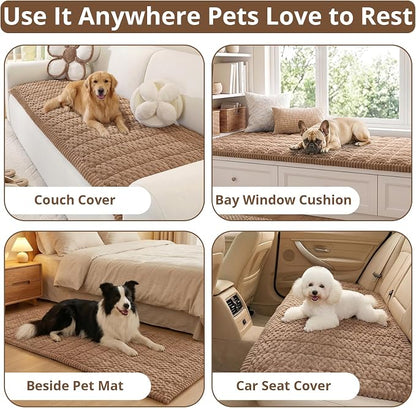 OstepDecor Couch Cover for Dogs, Washable Non Slip Sofa Cover for Pets | Soft Couch Covers for Sofa, Loveseat and Sectional, Furniture Protector Against Pet Hair & Dirt (35.4" x 70.9", Brown)