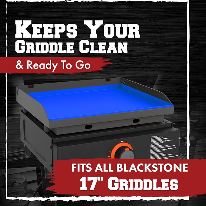 KITCHEN PERFECTION 17" Premium Silicone Griddle Cover Mat for Blackstone Griddle 17 Inch - Hermetic Protection from Rust & Debris All Year, Fits All Blackstone 17 Inch Models - Food Grade Silicone