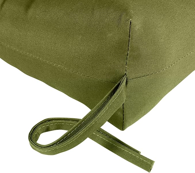 Modern Outdoor Chaise Lounge Cushion with Ties – Durable Polyester Fabric, Channel-Filled Polyfiber Insert, Removable Zippered Cover, Hunter Green