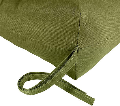 Modern Outdoor Chaise Lounge Cushion with Ties – Durable Polyester Fabric, Channel-Filled Polyfiber Insert, Removable Zippered Cover, Hunter Green