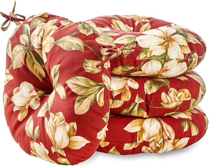 Greendale Home Fashions Tuscan Floral Outdoor 15-inch Bistro Seat Cushion, Set of 4