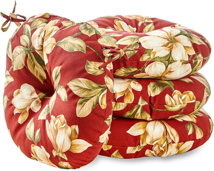 Greendale Home Fashions Tuscan Floral Outdoor 15-inch Bistro Seat Cushion, Set of 4