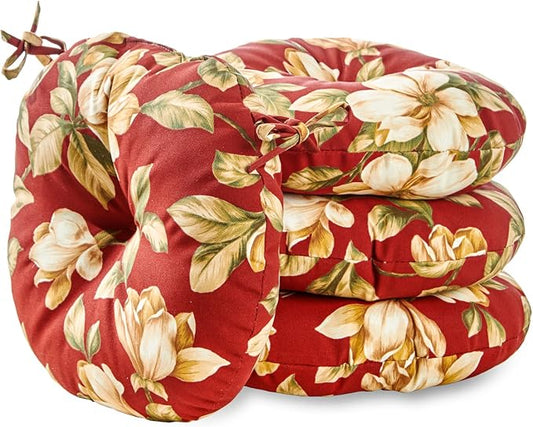 Greendale Home Fashions Tuscan Floral Outdoor 15-inch Bistro Seat Cushion, Set of 4