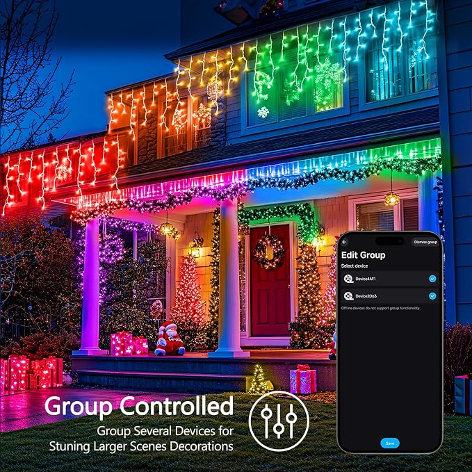 JMEXSUSS 200 LED RGB String Lights Outdoor Indoor, 66Ft Classromm Lights | Color Change Christmas Lights for Bedroom Tree Room Party Birthday Independent Day Decor, Clear Wire, Remote, Plug in