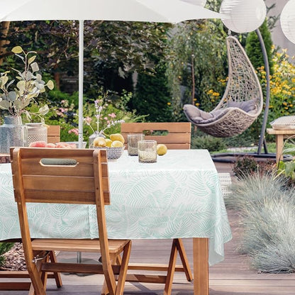 Outdoor Tablecloth with Umbrella Hole Umbrella Tablecloth Patio Tablecloths with Zipper for Courtyards, Terraces, and Beaches 60 x 84 in