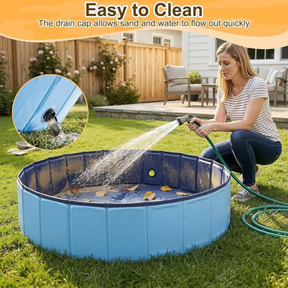 Aywewii 48'' Large Sandbox for Kids, Foldable Sand Box for Outdoor Indoor | No Tools Unfold & Play, Easy to Clean with Drain Cap, Portable Carry Bag, Sand Pit for Yard Patio Park Beach Camping, Gifts