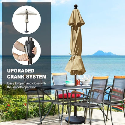 Eurmax USA 10-Year-Non-Fading 10FT Outdoor Patio Market Umbrella,UPF50+ UV Resistant Sun Shade,Heavy Duty Commercial Grade,Crank Lift&Tilt,Windproof Vented Top for Garden,Pool,Deck,Sand