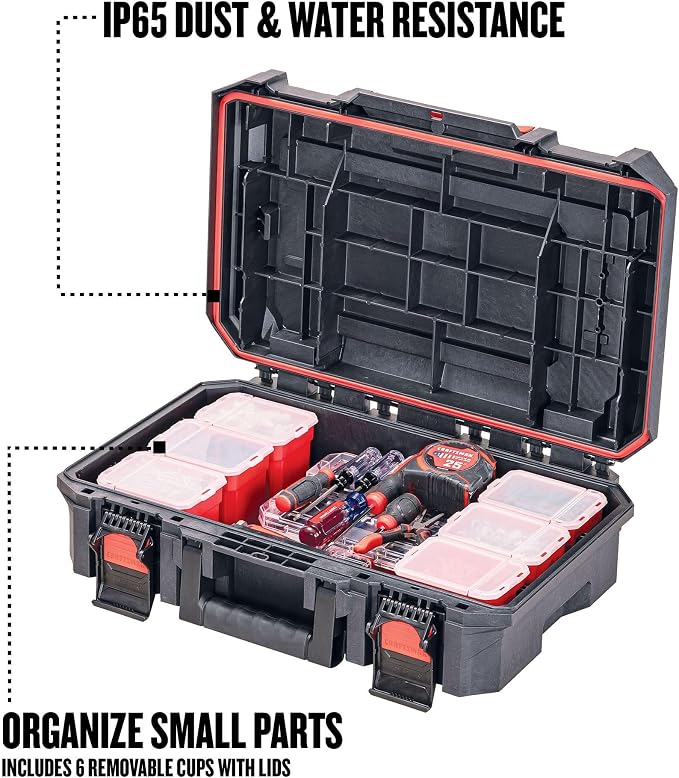 CRAFTSMAN VERSASTACK XL System Tool Box, Water Resistant Tool Storage, with 6 Small Parts Containers, 21 Inch (CMST21415)