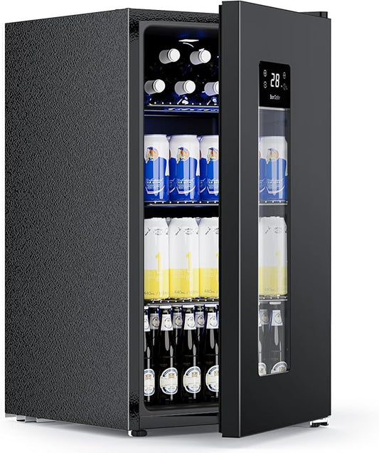 COWSAR 3.2 Cu.Ft Beverage Refrigerator, Electronic Control & LCD Display, 20-50℉ Temperature Range – Mini Fridge for Soda, Wine or Beer