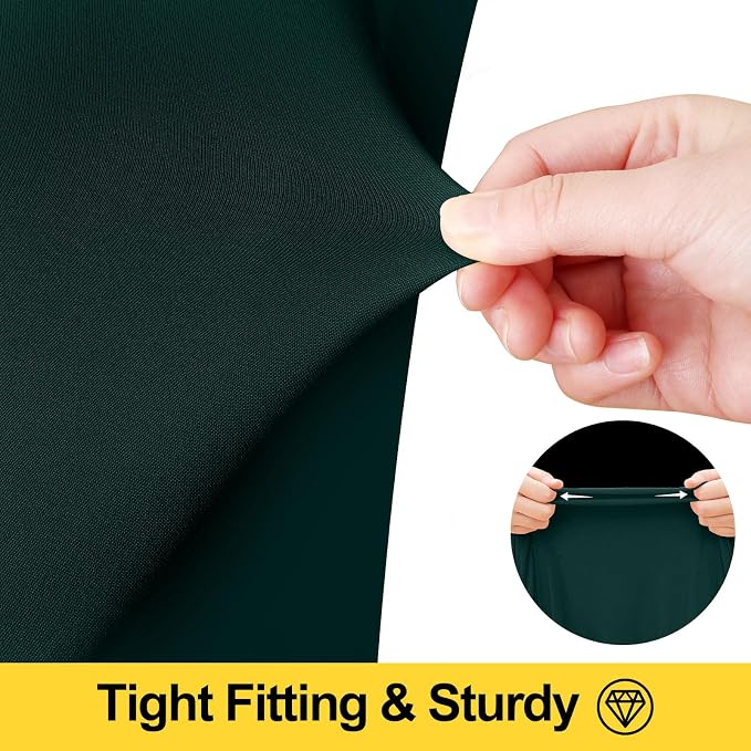 Smiry Spandex Elastic Fitted Table Cloth Skirt for 4FT Rectangle Table | Stretch Washable Table Cloth, Banquet Table Cover for Wedding, Party, Indoor & Trade Shows, (Hunter Green, 48Lx24Wx30H)