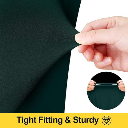 Smiry Spandex Elastic Fitted Table Cloth Skirt for 6FT Rectangle Table | Stretch Washable Table Cloth, Banquet Table Cover for Wedding, Party, Indoor & Trade Shows, (Hunter Green, 72Lx30Wx30H)