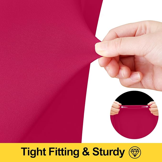 Smiry Spandex Elastic Fitted Table Cloth Skirt for 6FT Rectangle Table | Stretch Washable Table Cloth, Banquet Table Cover for Wedding, Party, Indoor & Trade Shows, (Fuchsia, 72Lx30Wx30H)