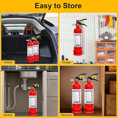 2 Pack ABC Dry Chemical Fire Extinguishers with Mount, 2.5 lb 1A:10B:C Rating for Home, Vehicle, Boat, Quick Release Handle, Compact & Portable Dry Powder Extinguisher