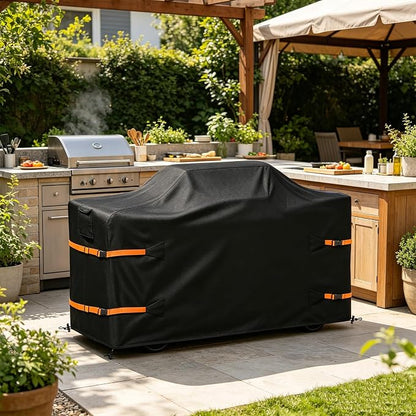 86 in Island Grill Cover,86 Inch Island BBQ Grill Head Cover, 600D Oxford Cloth Heavy Duty Waterproof Outdoor Grill Cover,Black